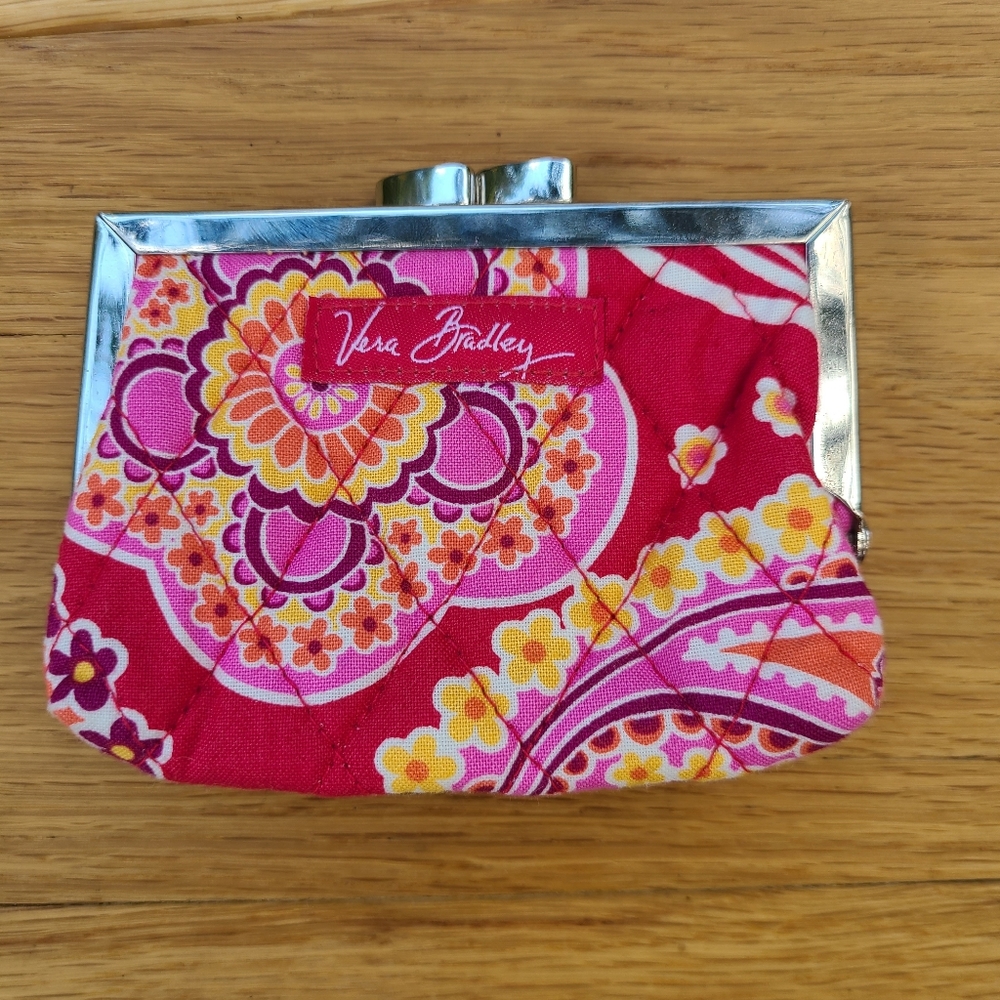 Vera Bradley Raspberry Fizz Red Kiss Coin Purse